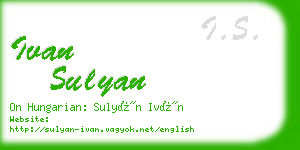 ivan sulyan business card